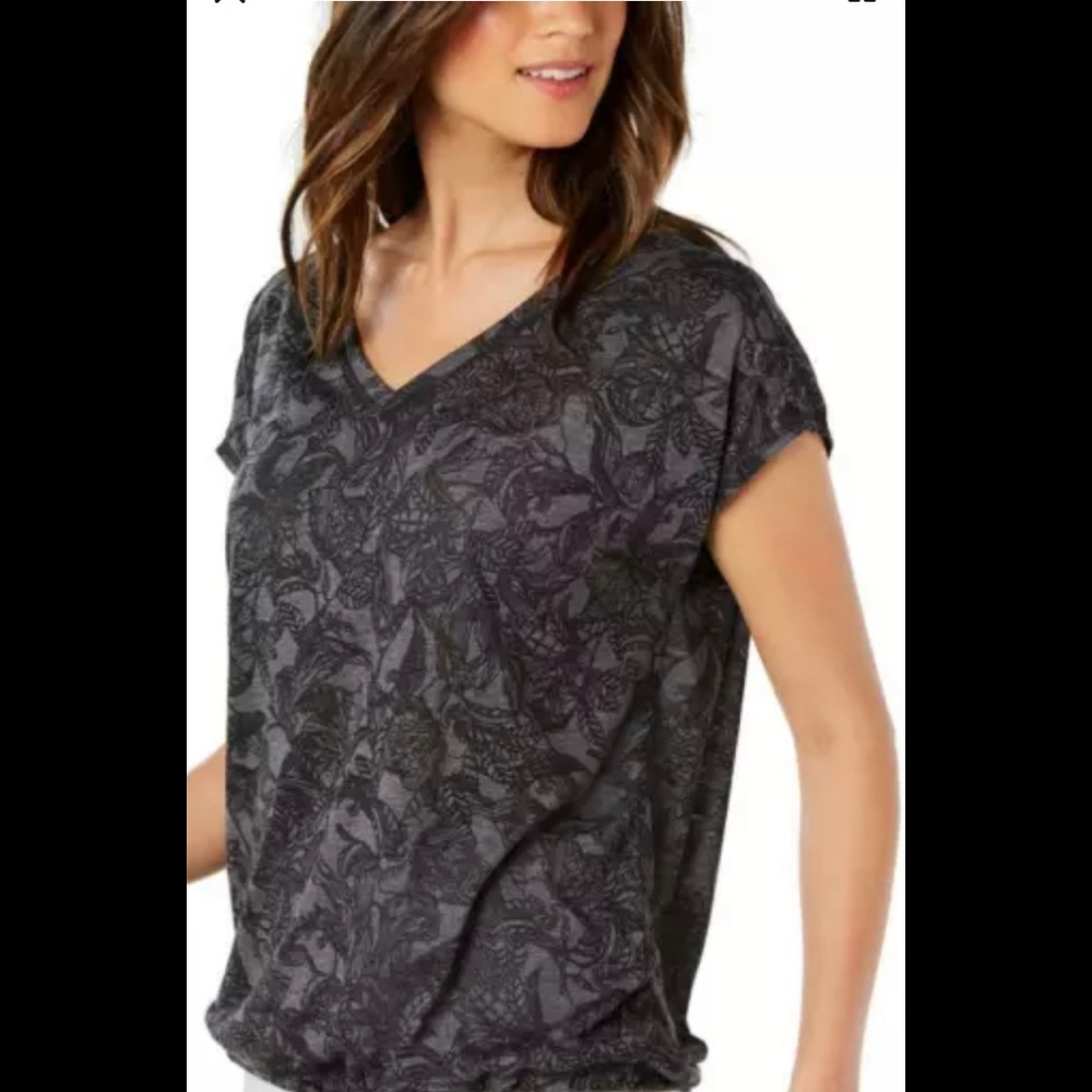 Ideology printed drawstring top